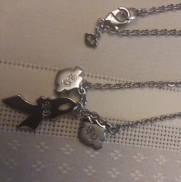harley davidson necklace w 3 charms - Picture 2 of 4